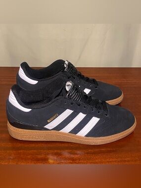 Adidas Busenitz  Pro Black White Gum Suede Skate Sneakers Mens 8.5